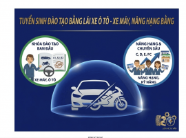Tuyển sinh đào tạo bằng lái xe ô tô - xe máy, nâng hạng bằng